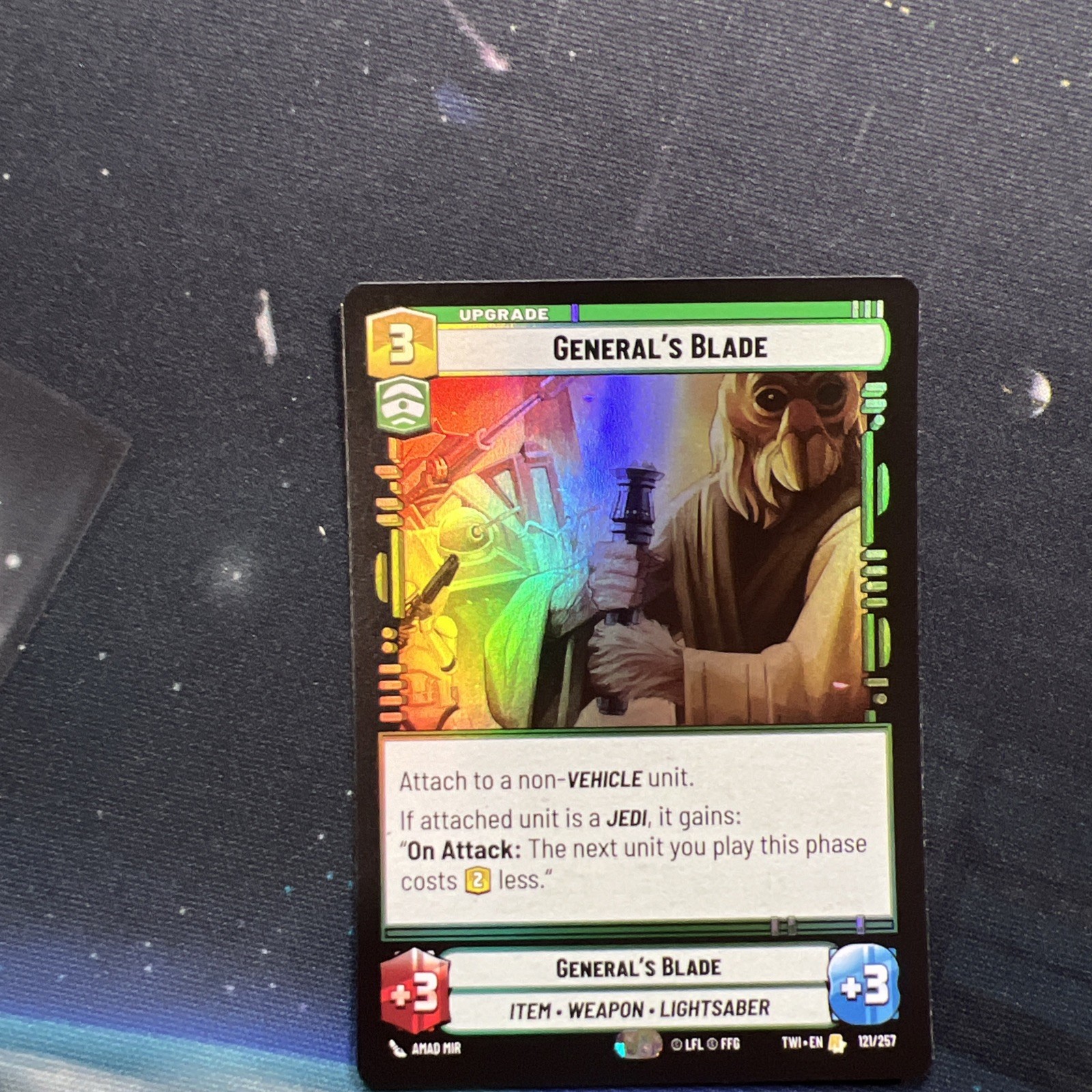 Star Wars Unlimited General's Blade Rare Mint 121/257 Twilight Of The Republic