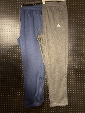 Adidas 2XL ClimaWarm Pant Men Gray Blue Fleece Lined Athletic Track Zipper Lot 2