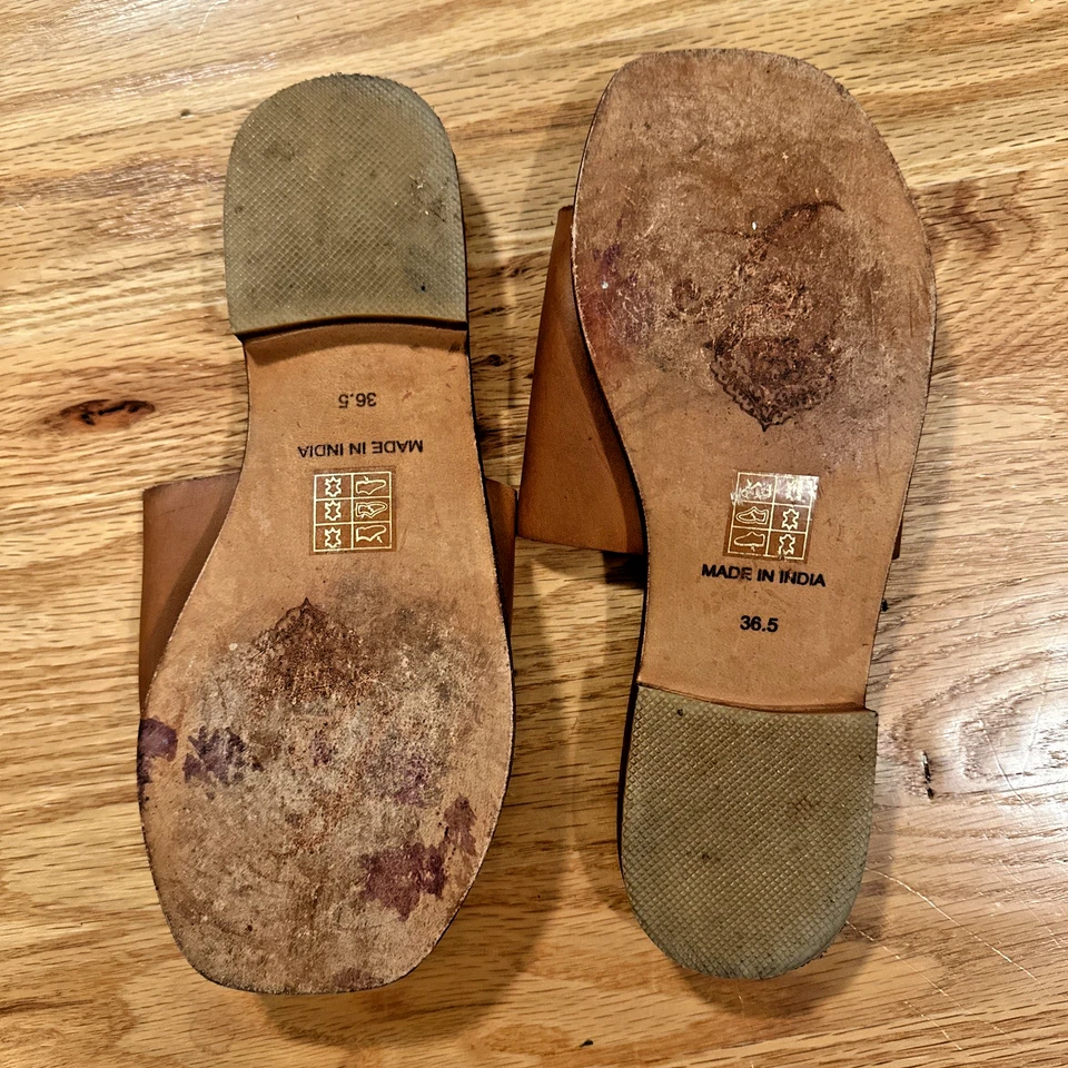 Free People Verona Sandal Leather Slides EU 36.5 US 6.5 Women's Slip On Flats - Image 3 of 4