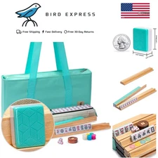 Elegant Mahjong Set with Complete Accessories - Lightweight Case & Betting Coins