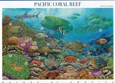 U.S. COMM SHEET OF 10 SCOTT#3831 2004 37ct PACIFIC CORAL REEF MNH