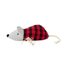 Mud Pie Pet Christmas 4" x 7" Felt Mouse Dog Toy with Internal Squeaker 40220057