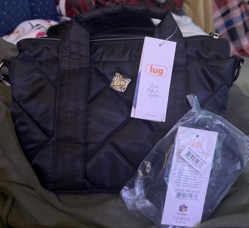 Lug Dory Mini Tote Crossbody Bag Black Double Handle + Black Drizzle Both NWT