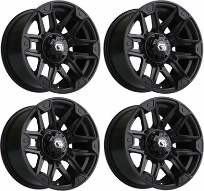 GTW Graffiti 14 Inch Black Aluminum Golf Cart Wheel 14x7 | 3:4 Offset | Set of 4