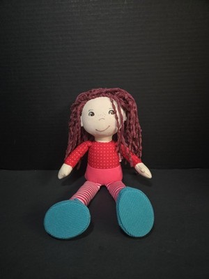HABA Clara Soft Doll Purple Yarn Chenille Hair Brown Eyes 12''