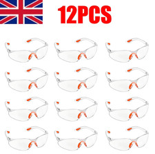 12 Clear Safety Goggles Anti-Fog & Anti-Scratch Eye Protection Work/Lab Glasses
