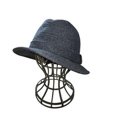 London Fog Hat Fedora Fitted Mens 7 1/8 Gray Trilby Quilted Lined Dress