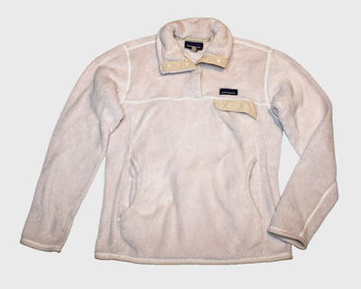 Patagonia Ivory Quarter Snap Women s Medium Fleece Pullover Sweatshirt 25442