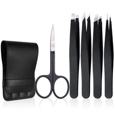 Tweezers Set 5-Piece - Professional Stainless Steel Tweezers