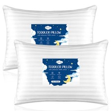 Toddler Pillow,13 x 18 Kid 13x18 Inch Pack of 2 , White Stripe Pillow Insert