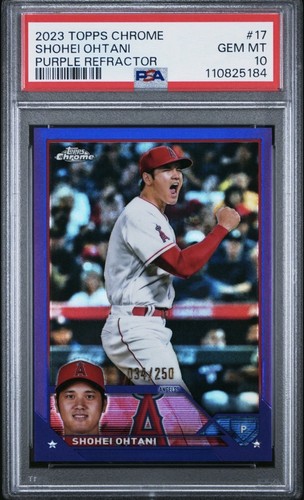 2023 TOPPS CHROME PURPLE REFRACTOR #17 SHOHEI OHTANI 34/250 PSA 10