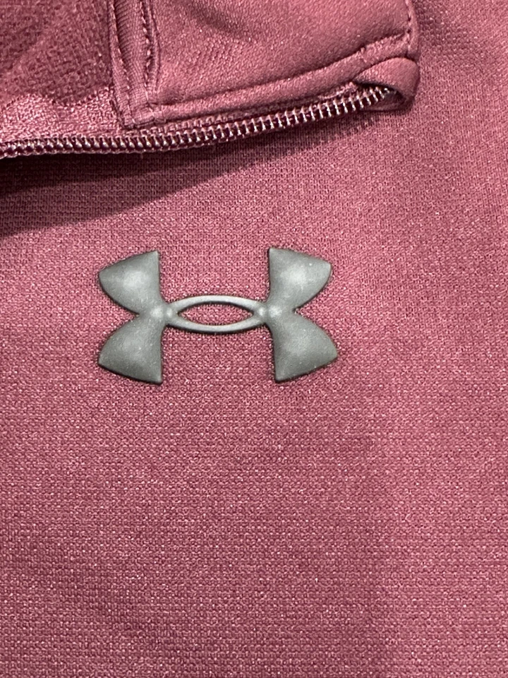 Pulôver feminino Under Armour tamanho médio marrom UA Tech 1/4 zíper manga longa falha - Imagem 3 de 4