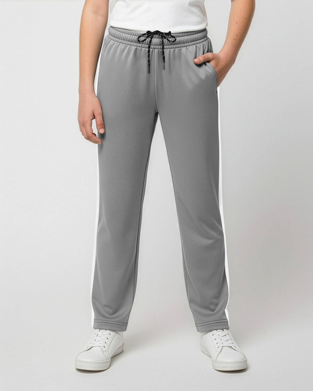 Real Essentials 3 Pack: Boys' Mesh Open Bottom Active Sweatpants with Pockets... thumbnail 3