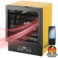 240 Volt Hard-Wired Ceiling Mount Electric Garage Space Heater with Remote, 1...