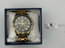 Montres Prestige Men's Watch - 44mm, Gold (MPW-0344) Black Dial New (Unwrapped)