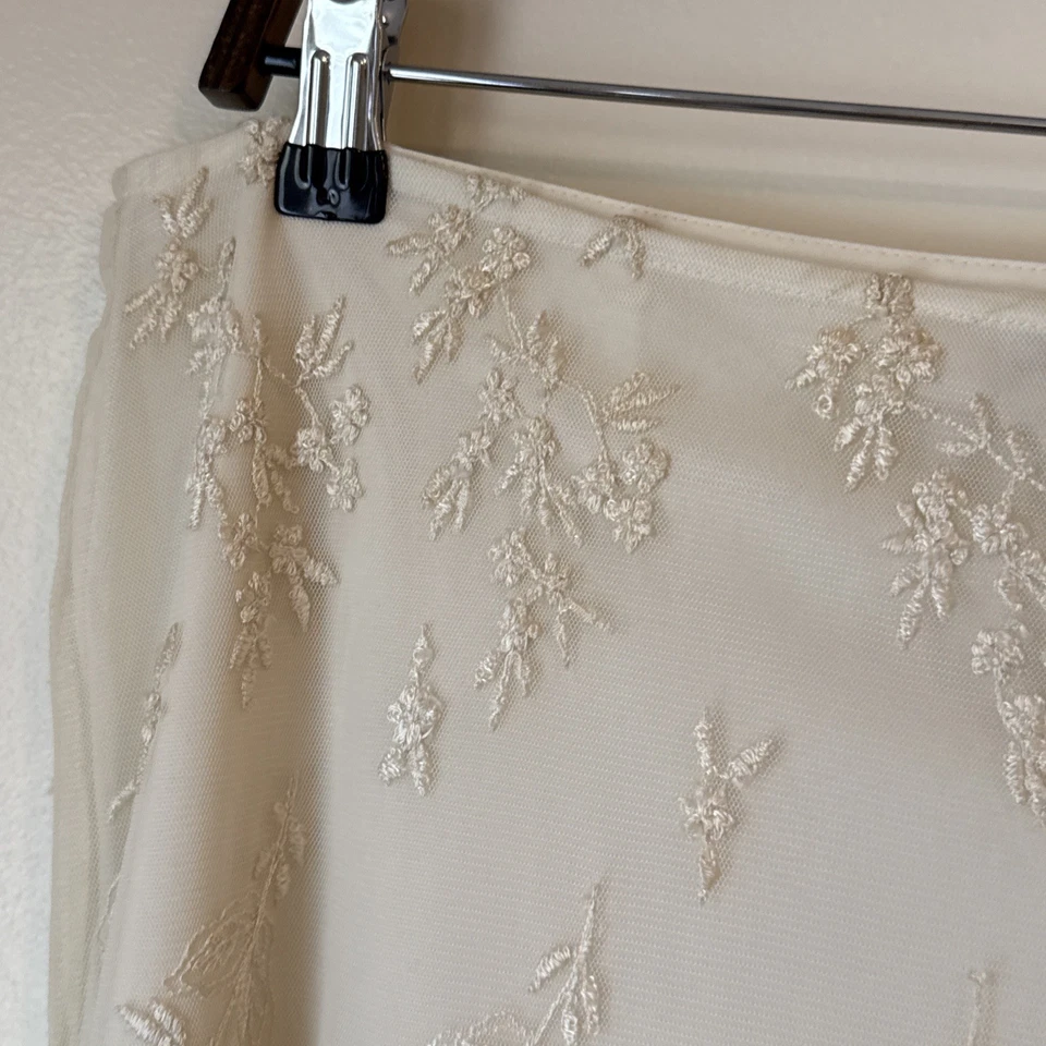 Vintage Newport News Maxi Skirt Size 16 Ivory Lace Fairy Boho Event Wedding 90s - Image 2 of 4