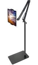 Tablet Floor Stand w Double Weight Base Overhead Bed Phone Mount Height Ipad Tab