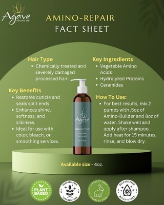 Agave Amino Repair protein-rich treatment, seals split ends 4oz.