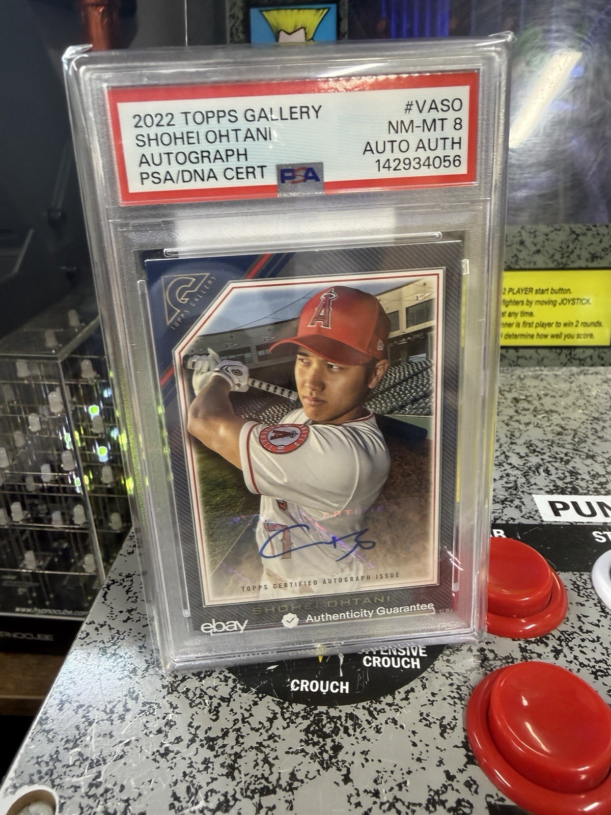 2022 Topps Gallery Shohei Ohtani PSA/DNA Autograph Blue Ink Auto PSA NM-MT 8 view 6