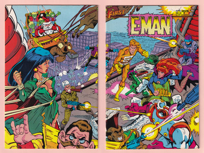 E-Man #23 : VF+ : ''The See-Thru Wars!'' : Michael Mauser : First Comics