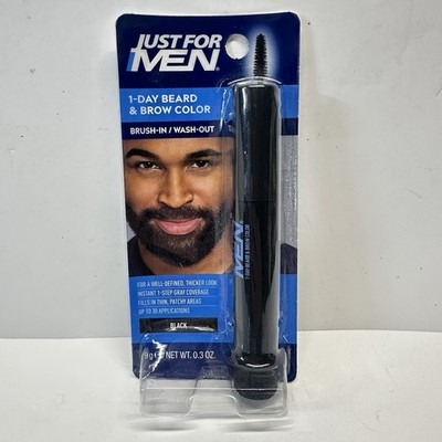 1-Day Beard & Brow Color, Temporary Color for Beard and Eyebrows, BLACK