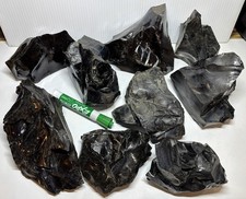 15 - 16 lb Obsidian Rough Rock Bulk Lot Assorted Pieces Knapping Lapidary