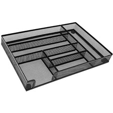 Metal Mesh Desk Drawer Organizer Tray, 6-Compartment Office Drawer Organizer ...
