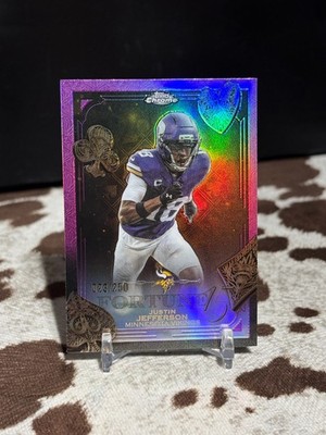 2025 Topps Chrome #F15-4 Justin Jefferson Fortune 15 Pink Refractor 23/250