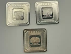 Lot Of 3, 1 oz Geiger Silver Bar .999 Fine Square Schloss Guldengossa No serial