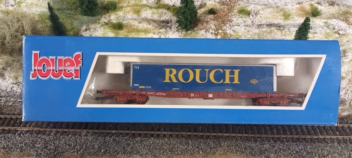 Train Miniature Roco HO 47165 - 2 Wagons Plats à Ranchers K50 OBB Ep.III Avec Autocars Saurer Komet, édition Limitée