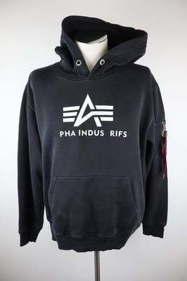 ALPHA INDUSTRIES HERREN SWEATSHIRT L MAN CASUAL VINTAGE SWEATSHIRT BAUMWOLLE KAPUZE