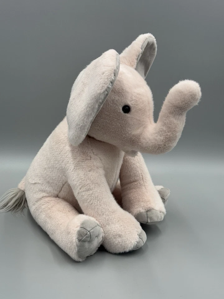 PBK Pottery Barn Kids Monique Lhuillier розовые румяна слон серые уши плюшевые 14 дюймов - Изображение 3 из 4