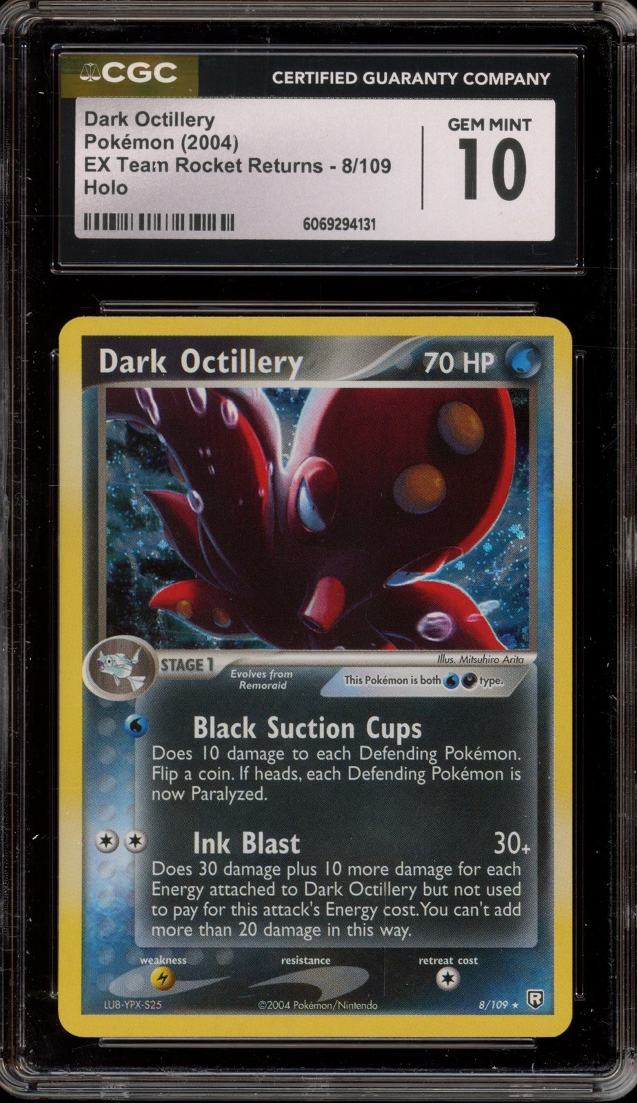 Pokemon Dark Octillery EX Team Rocket Returns Holo Rare #8 CGC 10 Gem Mint