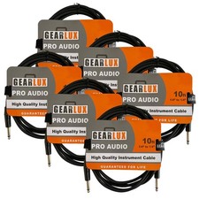 6 Pack Instrument Cables, 10ft, Straight to Straight