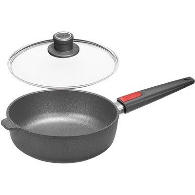 Woll, Titanium Nowo Guss-Hochrandpfanne 24 cm, 7 cm hoch + Sicherheitsglasdeckel