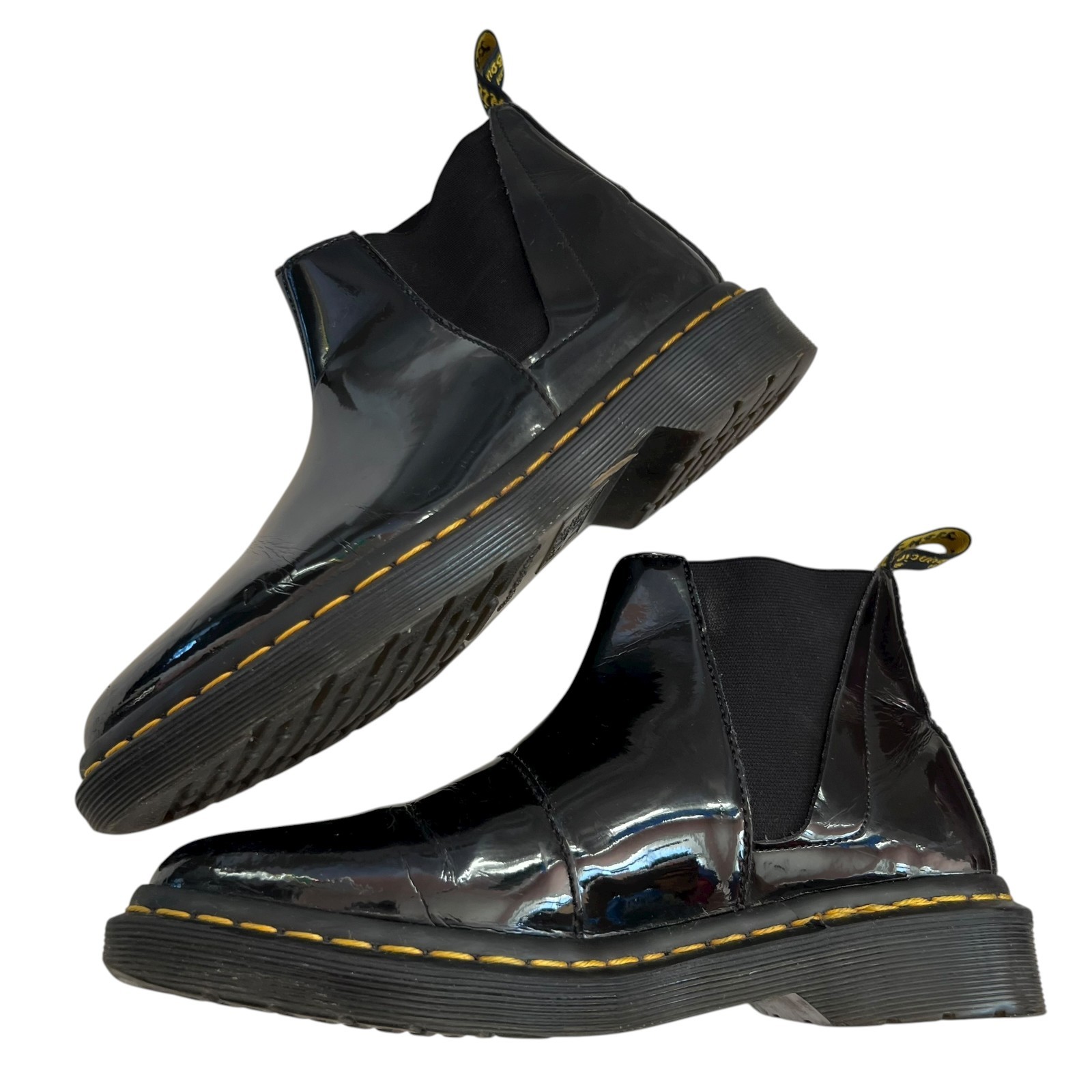 Dr Martens Bianca chelsea boots US womens 7 black patent leather pointed toe doc thumbnail 6