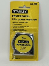 NOS Stanley 33-238 Metric Powerlock 3m x 1/2" Power Return Measuring Tape     