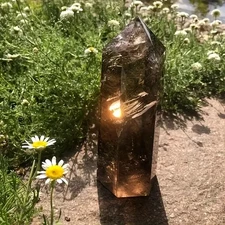Smoky Quartz Crystal Polished Tower Point Obelisk Healing Mineral Specimen