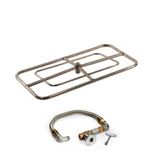 HPC Fire Rectangle Match Light Fire Pit Kit, 48x24-Inch High Capacity, Propane