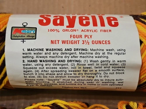 Vintage Kmart Ombre Sayelle Yarn Lot of 6 Skeins Orange Brown Yellow 1970’s NEW! image 3