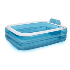 Schwimmbecken Pool 530 L 202x151x46/60 cm Planschbecken Kinderpool Blau Neu