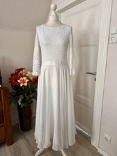 Swing Cocktailkleid mit Spitze festliches Braut Kleid Standesamt Hochzeit „Ivory