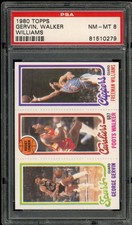 1980-81 Topps #53 / 208 / 223 George Gervin / Walker / Freeman Williams - PSA 8
