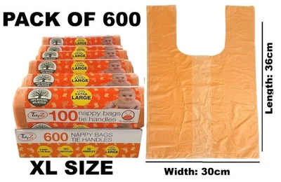 TIDYZ Large Adult Incontinence Nappy Disposal Bags Pack of 600 Sacks Odour Control