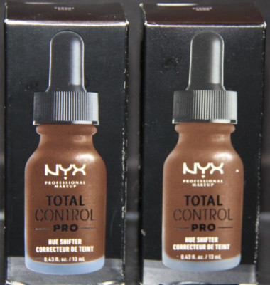2 Bottles NYX PROFESSIONAL MAKEUP Total Control Pro Drop Hue Shifter TCPH01 Dark