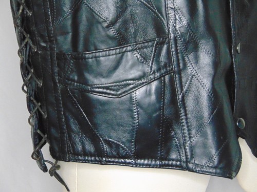 Diamond Plate Buffalo Leather Vest 2X Motorcycle Biker Live To Ride Eagle Black - Picture 8 of 10