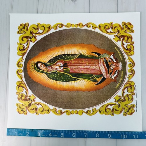 Vintage Iron On Transfer Large 8" x 10.5" Our Lady of Guadalupe Religious - Picture 4 of 4