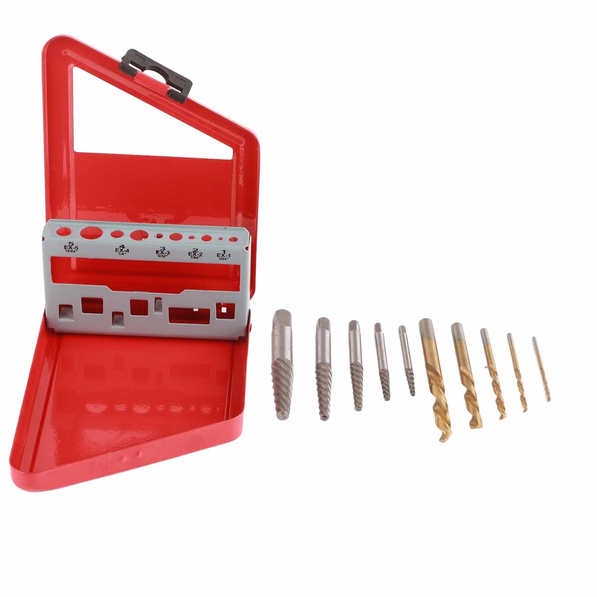 Luckyway 10-Piece Screw Extractor & Left-Hand Drill Bit Set – Pull Out Broken Bolts, Studs & Socket Screws Like A Pro