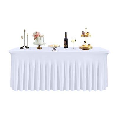 6 Fuß Tischdecke Tuch Rechteckig Hochzeit Party Dekor Spandex Stretch Tischdecke