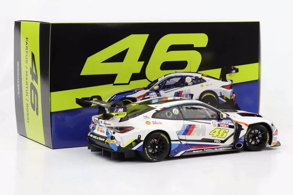 Modelo Auto 1:18 MINICHAMPS valentino rossi BMW M4 GT3 Bathurst 2023 Die Cast - Imagen 2 de 4